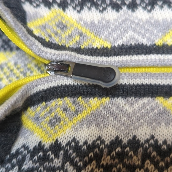 Eddie Bauer Gray Nordic Fair Isle Long Sleeve Full Zip Cardigan M - Picture 6 of 15